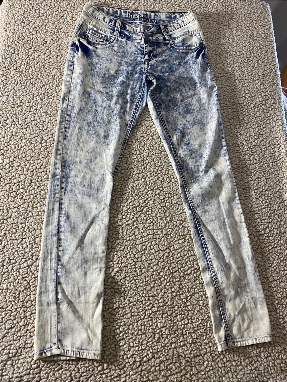 Hippie Laundry Light and Dark Acid Wash Skinny Jeans Sz5